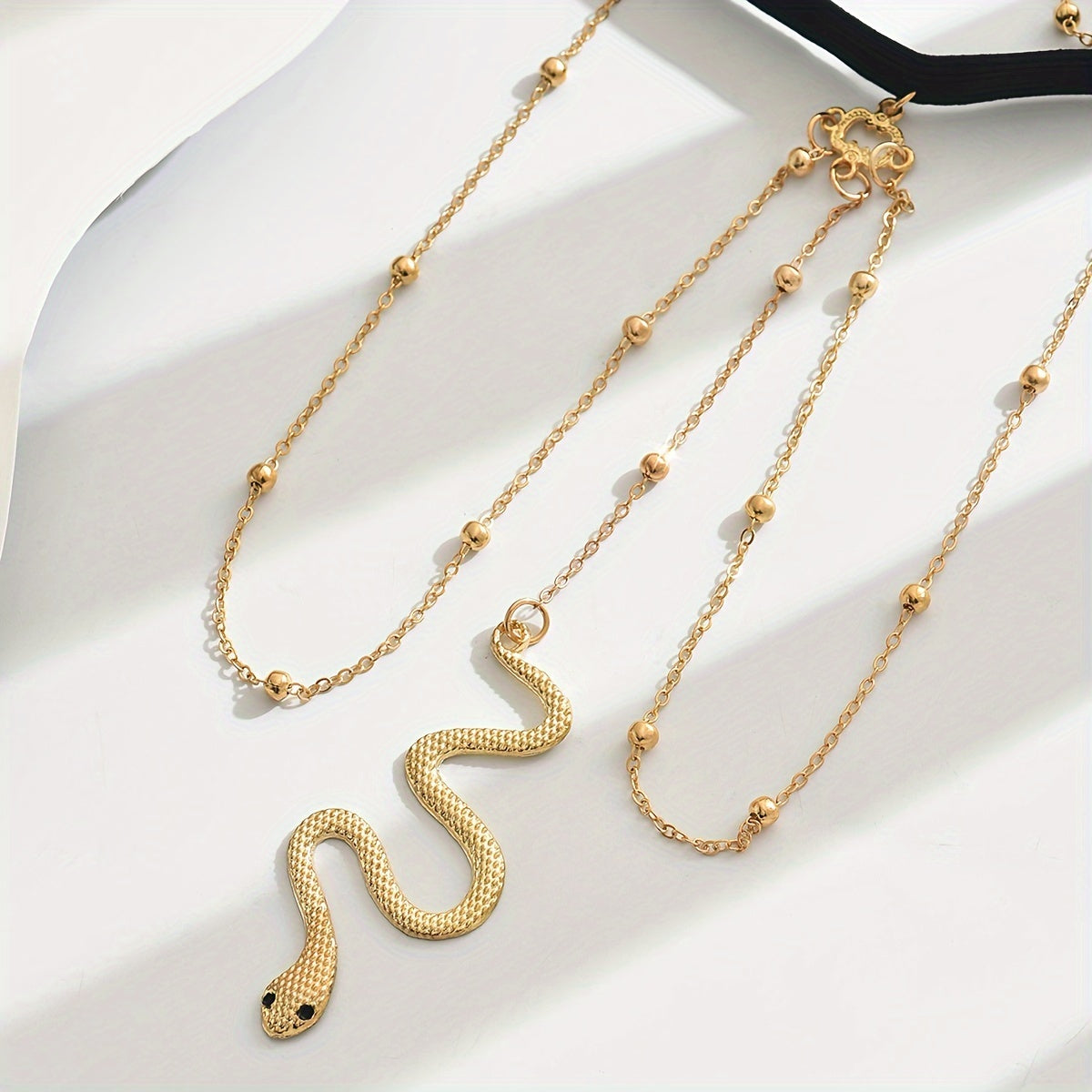 Women's Casual Beach Wind Serpentine Pendant Fashion Leg Loops Sexy Boungeon Cord Beaded Thigh Chain